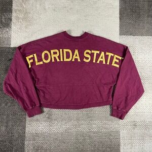 Spirit Jersey Florida State Seminoles Cropped Sweatshirt Maroon Gold XS College